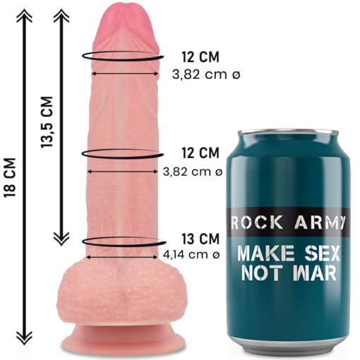 ROCKARMY - MUSTANG DILDO REALISTICO LIQUID SILICONE 18 CM -O- 4.14 CM