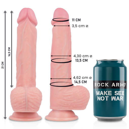 ROCKARMY - SPITFIRE DILDO REALISTICO LIQUID SILICONE 21 CM -O- 4.62 CM