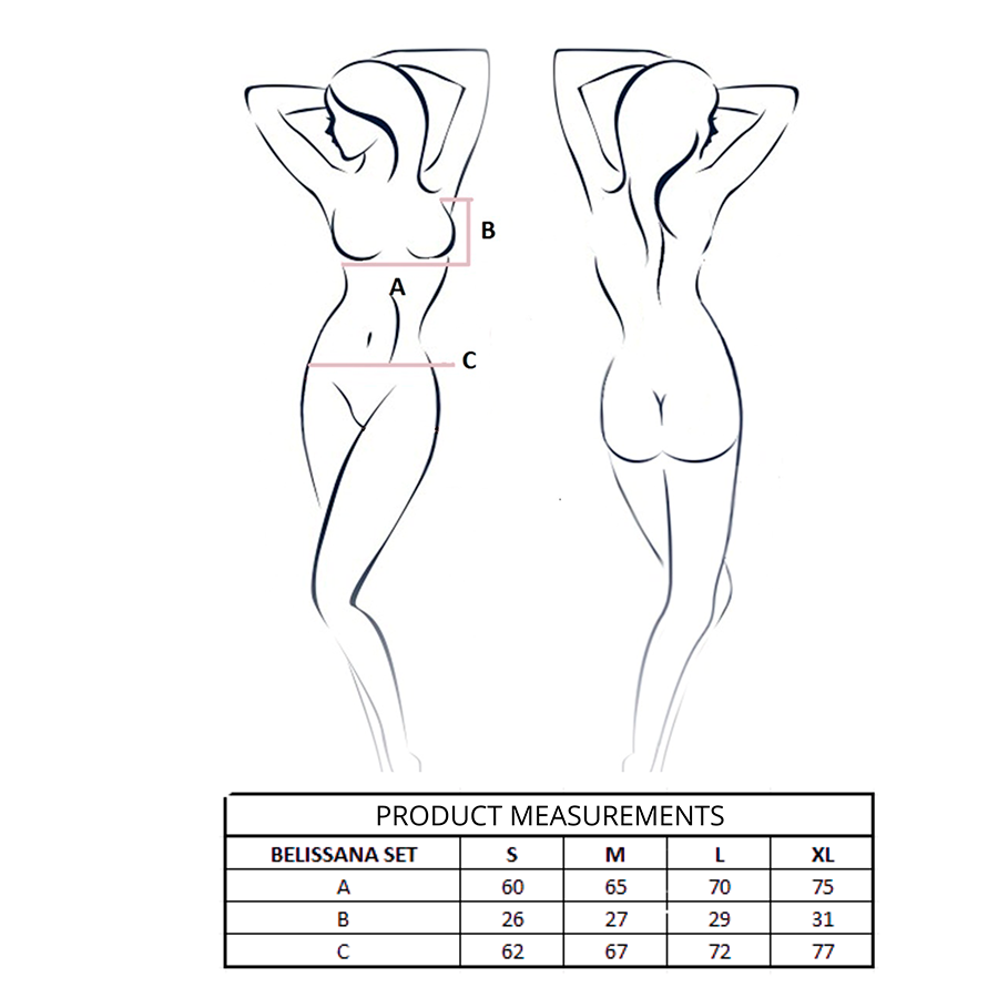 PASSION - BELISSANA SET SUJETADOR + TANGA AZUL L/XL - Imagen 4